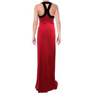 Halston Heritage Metallic Velvet Dress in Navy